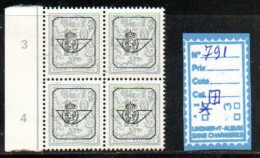 Préoblitéré 791X4 - Typos 1967-85 (Lion Et Banderole)