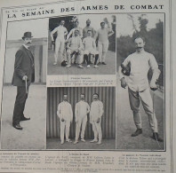 1907 LA SEMAINE DES ARMES DE COMBAT - DISPUTÉE AUX TUILLERIES - BARON DE SCHONEN - Dorteur EDOM - EQUIPE DU NORD - Gevechtssport