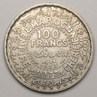 Maroc, Protectorat Français, 100 Francs 1953 (1372), Argent - Marruecos