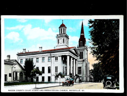 ►  MAYSVILLE Mason County House  & Presbyterian, Vintage Cars  Church 1920-30s - Autres & Non Classés