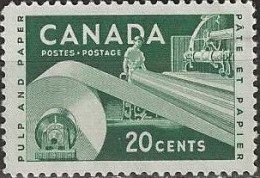 CANADA 1953 Pulp And Paper Industry - 20c - Green MH - Ongebruikt