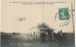 CPA AVIATION - Bétheny (25Août 1909) - DE LAMBERT Sur Appareil Wright-Ariel Passant Devant Le Chronomètreur - Meetings