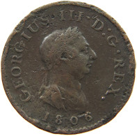 GREAT BRITAIN FARTHING 1806 GEORGE III. 1760-1820 #a012 0539 - A. 1 Farthing