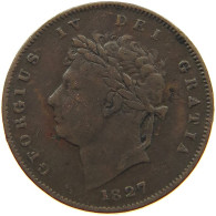 GREAT BRITAIN 1/3 FARTHING 1827 GEORGE IV. (1820-1830) #t158 0225 - A. 1/4 - 1/3 - 1/2 Farthing