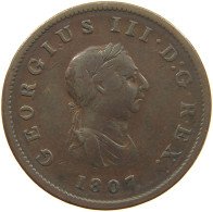 GREAT BRITAIN HALFPENNY 1807 GEORGE III. 1760-1820 #c021 0161 - B. 1/2 Penny