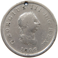 GREAT BRITAIN HALFPENNY 1806 GEORGE III. 1760-1820 SILVER PLATED #c013 0361 - B. 1/2 Penny