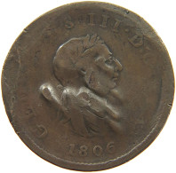 GREAT BRITAIN HALFPENNY 1806 GEORGE III. 1760-1820 #c033 0247 - B. 1/2 Penny