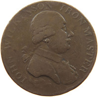 GREAT BRITAIN HALFPENNY 1790 GEORGE III. 1760-1820 WILKINSON IRON MASTER #a058 0063 - B. 1/2 Penny