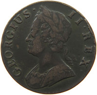 GREAT BRITAIN HALFPENNY 1744 George II. 1727-1760. #t149 0123 - B. 1/2 Penny