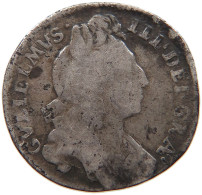 GREAT BRITAIN SIXPENCE 1696 WILLIAM III. (1694-1702) #t021 0117 - G. 6 Pence