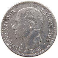 SPAIN 50 CENTIMOS 1880 Alfonso XII. (1874–1885) #c019 0055 - Sonstige & Ohne Zuordnung