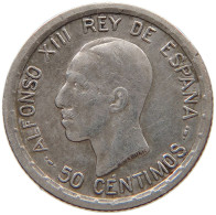 SPAIN 50 CENTIMOS 1926 Alfonso XIII. (1886–1941) #s038 0621 - Sonstige & Ohne Zuordnung