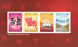 2019 New Zealand Year Of The Pig Souvenir Sheet MNH @ BELOW FACE VALUE - Unused Stamps