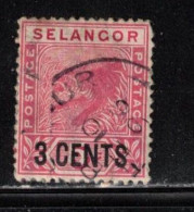 SELANGOR Scott # 28 Used - With Surcharge - Selangor