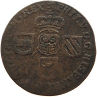 SPANISH NETHERLANDS LIARD 1709 FELIPE V. (1700-1724, 1724-1746) RARE #t065 0037 - 1556-1713 Spanische Niederlande