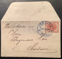 Romania SERDARU GARA 31 DEC 1908 RARE 3 BANI LOCAL VISIT CARD RATE On Small New Year Envelope (cover - Storia Postale