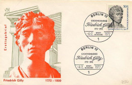 GERMANY - DEUTSCHE - BERLIN - FDC 1972 -   FRIEDRICH  GILLY - 1971-1980