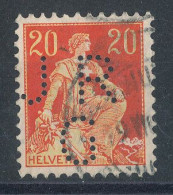 Suisse N°119 (o)  Perforé J R G - Gezähnt (perforiert)