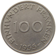 SAARLAND 100 FRANKEN 1955  #s070 0441 - 100 Franken