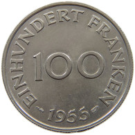 SAARLAND 100 FRANKEN 1955  #a089 0571 - 100 Franken