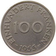 SAARLAND 100 FRANKEN 1955  #s003 0257 - 100 Francos