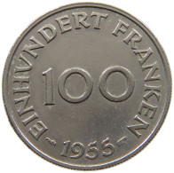 SAARLAND 100 FRANKEN 1955  #a089 0565 - 100 Franchi