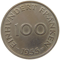 SAARLAND 100 FRANKEN 1955  #a089 0567 - 100 Franchi