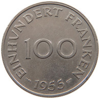 SAARLAND 100 FRANKEN 1955  #a045 1131 - 100 Franchi