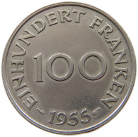 SAARLAND 100 FRANKEN 1955  #a015 0729 - 100 Francos