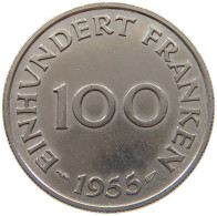 SAARLAND 100 FRANKEN 1955  #a043 0307 - 100 Franken