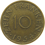 SAARLAND 10 FRANKEN 1954  #c064 0437 - 10 Franchi