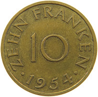 SAARLAND 10 FRANKEN 1954  #c058 0071 - 10 Francos