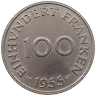 SAARLAND 100 FRANKEN 1955  #a061 0265 - 100 Franken