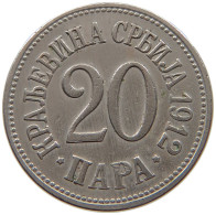 SERBIA 20 PARA 1912 Milan I (1882-1889) Alexander I (1889-1903) Peter I (1903-1918) #a046 0093 - Serbie