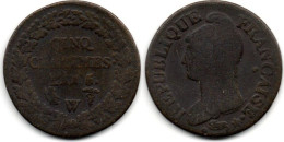 MA 28355 /   5 Centimes An 5 W B+ - 1795-1799 Direktorium