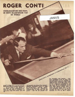 Biljarten - Roger Conti De Pardies France - Orig. Knipsel Coupure Tijdschrift Magazine - 1935 - Sport