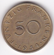 Sarre, Protectorat Français , 50 Franken 1954, Bronze-aluminium, KM# 3 - 50 Francos