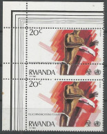 Rwanda COB 1062-Cu Erreur De Dentelure MNH / ** 1981 UIT Telecommunications DOUBLE PERFORATION ERROR - Unused Stamps