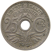 FRANCE 25 CENTIMES 1920 25 CENTIMES 1920 MINTING ERROR SMALLER HOLE #t074 0019 - Other & Unclassified