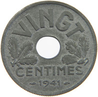 FRANCE 20 CENTIMES 1941  #a060 0313 - Other & Unclassified