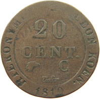 FRANCE 20 CENTIMES 1810 C Napoleon I. (1804-1814, 1815) #c024 0473 - Autres & Non Classés