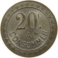FRANCE 20 CENTIMES  CONSOMMER TOKEN #a063 0373 - Andere & Zonder Classificatie