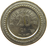 FRANCE 20 CENTIMES  CONSOMMER TOKEN SCALES #a094 0417 - Other & Unclassified