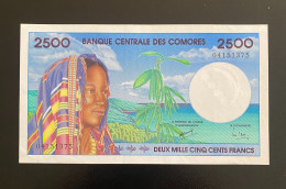 COMOROS 2500 FRANCS, UNC, P13 - Comoros