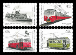 Turkey 2022 Mih. 4682/85 Historic Transport. Ship. Train. Trolleybus. Tram MNH ** - Neufs