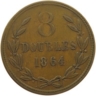 GUERNSEY 8 DOUBLES 1864  #s075 0589 - Guernsey