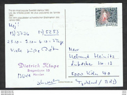 SWEDEN: 1981  ILLUSTRATED POSTCARD WITH 2 K. POLYCHROME (1124) - TO GERMANY - Brieven En Documenten