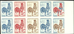 France Variétés  N°1331 Bloc De 10 Essais De Couleur Qualité:** - 1962-1965 Cock Of Decaris