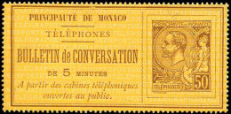 Monaco Téléphone N°1 50c Brun Sur Jaune Qualité: - Téléphone