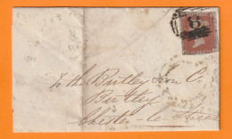 1844 - Lettre Pliée De ALNWICK, Angleterre Vers CHESTER LE STREET (Co Durham) - 1 Penny Red - Transit And Arrival Stamps - Lettres & Documents